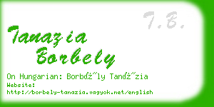 tanazia borbely business card